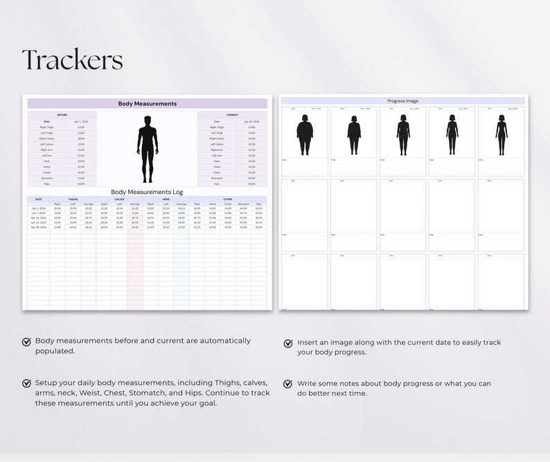 Fitness Tracker Spreadsheet | Google Sheets & Excel | Health & Wellness